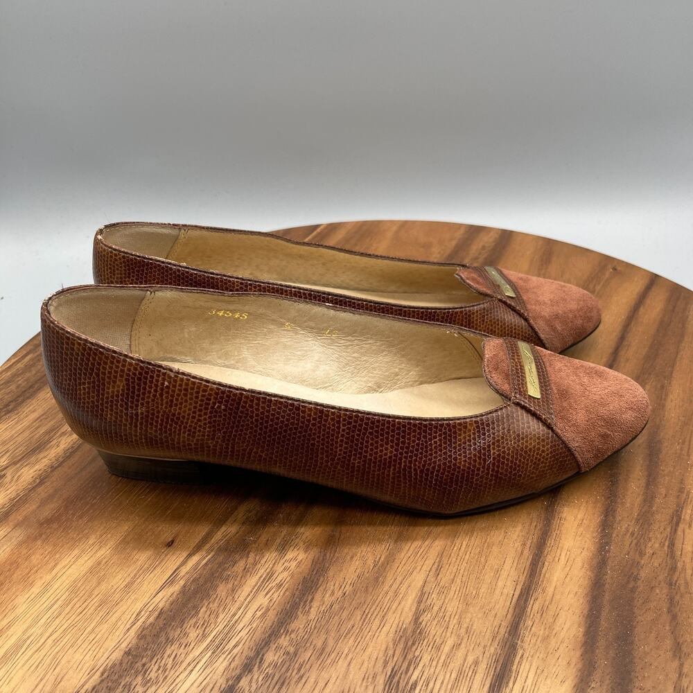 Pertti Palmroth Flats Womens Size 6 Slip On Brown Leather Pumps Made in Italy